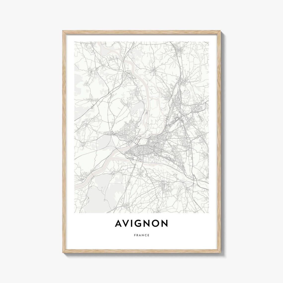Avignon France Minimalist City Map Street Plan Line Drawing Poster