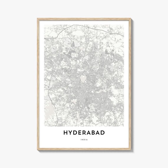 Hyderabad India Minimalist City Map Metropolis Travel Poster