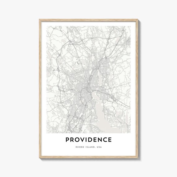 Providence Rhode Island USA Minimalist City Street Map Poster