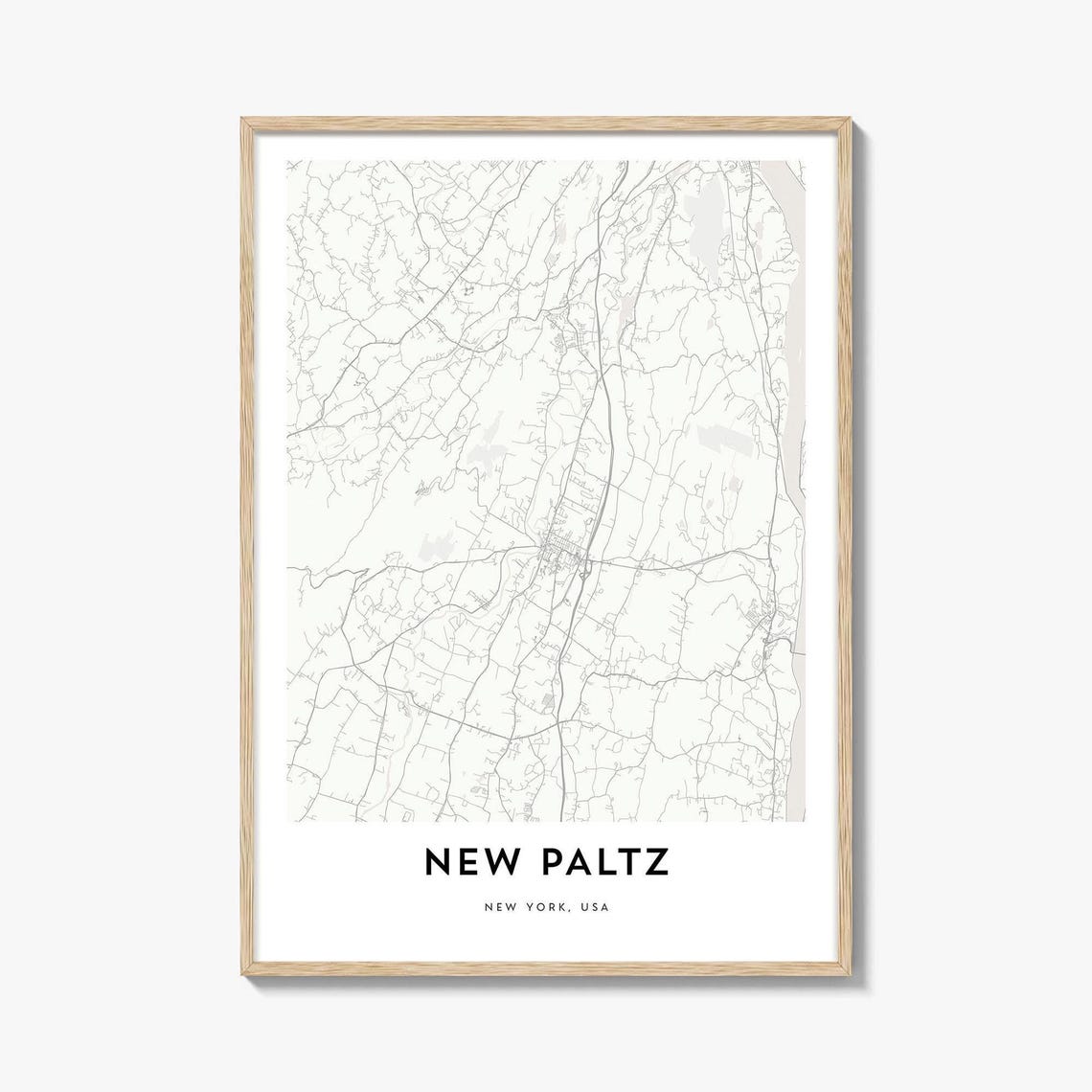 New Paltz New York USA City Map Minimalist Street Map Art Poster