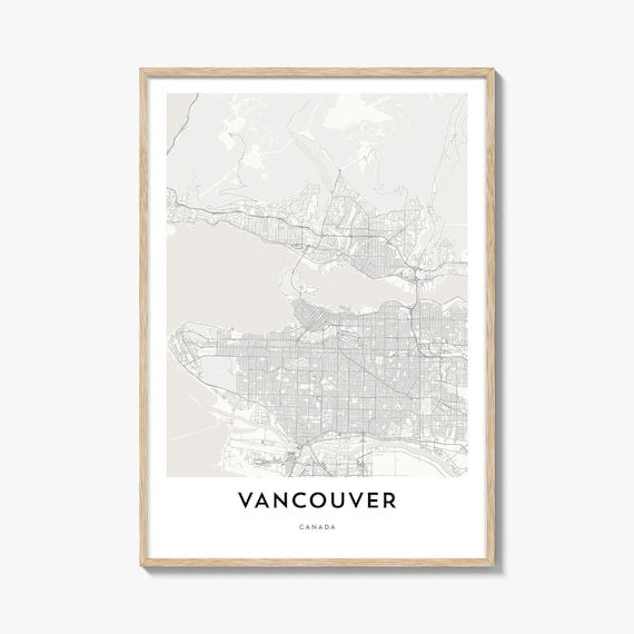 Vancouver Canada Minimalist City Street Map Decor Art Poster