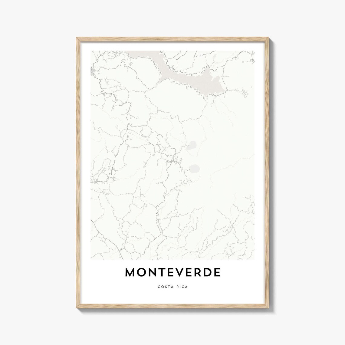 Monteverde Costa Rica Minimalist Street Map City Artwork Poster