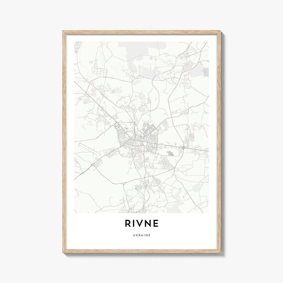 Rivne Ukraine Minimalist City Map Scandinavian Home Decor Poster