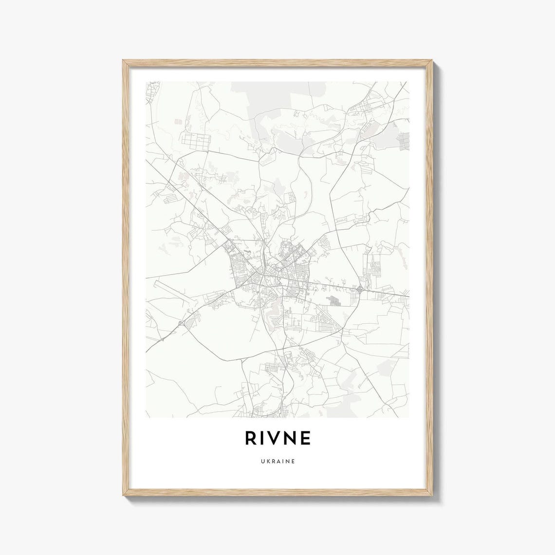 Rivne Ukraine Minimalist City Map Scandinavian Home Decor Poster