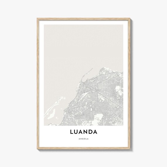 Luanda Angola Coastal Minimalist Street Map City Line Art Poster
