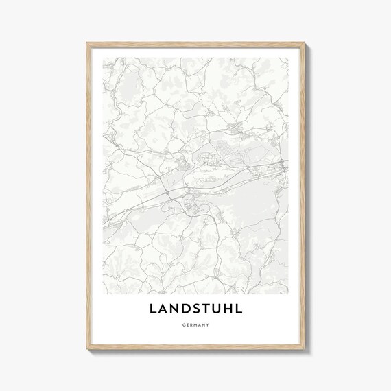 Landstuhl Germany Minimalist City Street Map Home Office Art Print