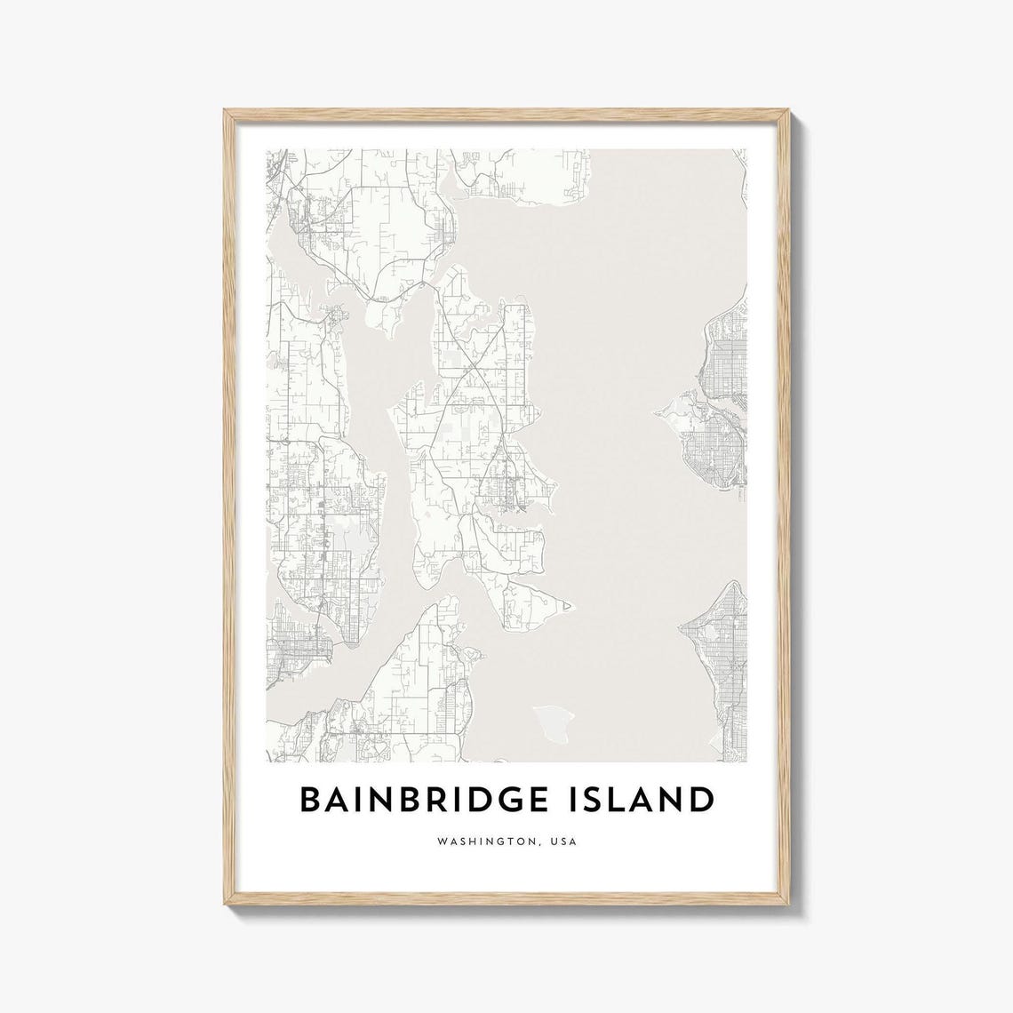 Bainbridge Island Washington State Minimalist City Map Poster