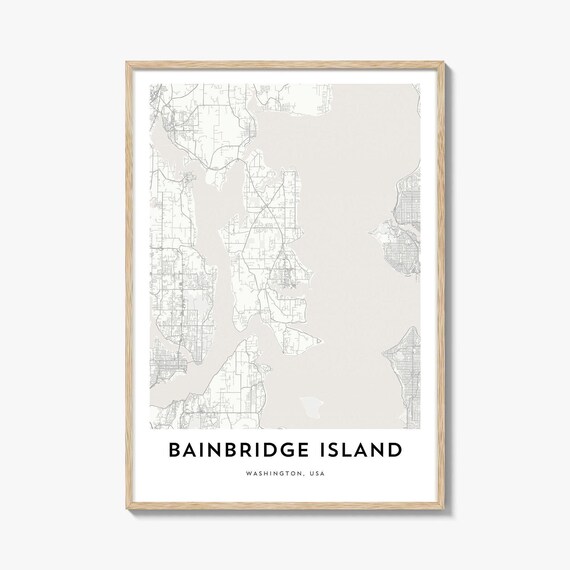 Bainbridge Island Washington State Minimalist City Map Poster