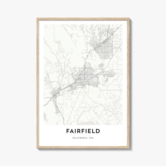Fairfield California USA Minimalist City Map Line Art Poster