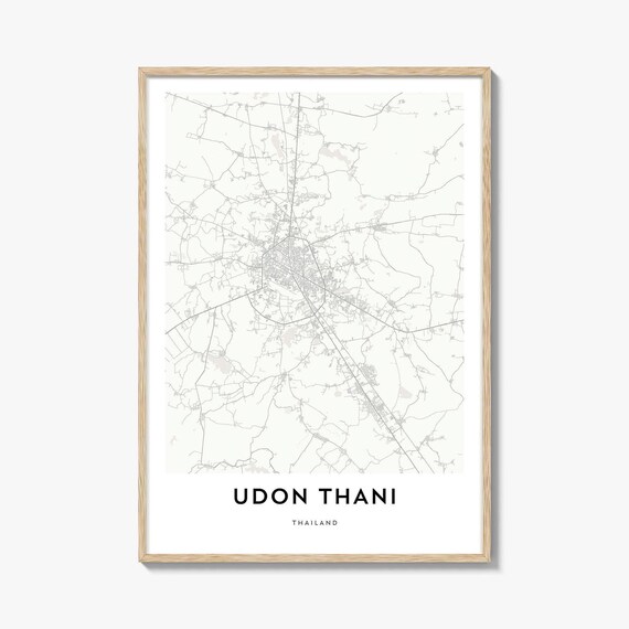 Udon Thani Thailand Minimalist Street Map Modern Decor Poster