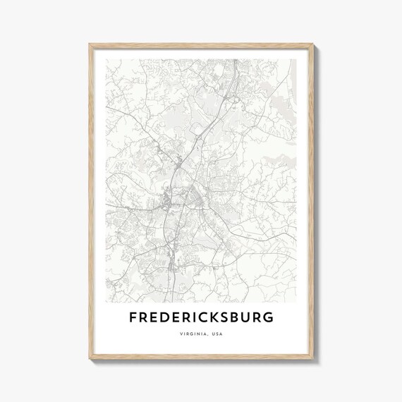 Fredericksburg Virginia USA Minimalist City Map Wall Decor Poster