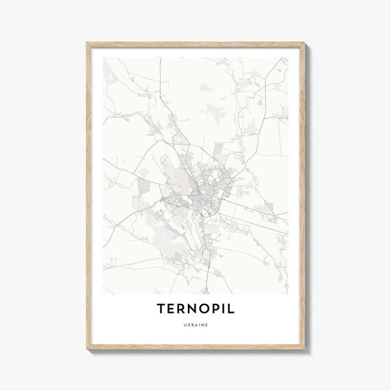 Ternopil Ukraine Minimalist City Street Map Poster Gift Artwork