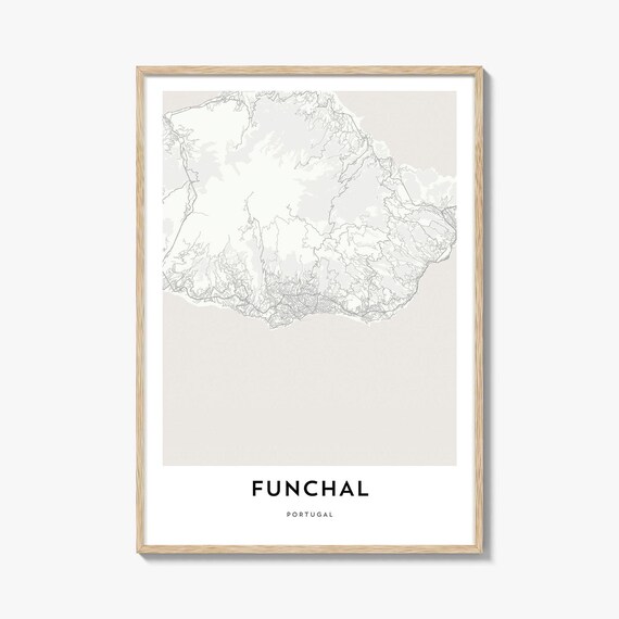 Funchal Madeira Portugal Minimalist City Map Line Art Travel Poster
