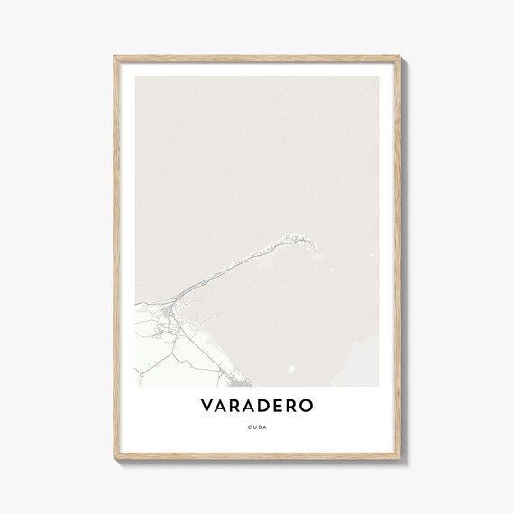 Varadero Cuba Minimalist Street Map Caribbean Peninsula Poster