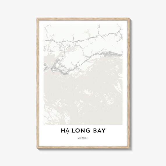 Ha Long Bay Vietnam Minimalist Coastal Bay Map Wall Decor Poster