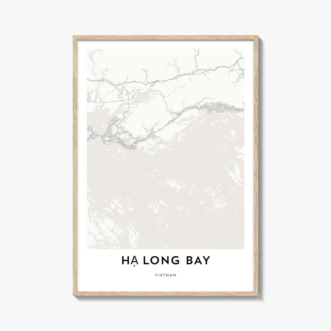 Ha Long Bay Vietnam Minimalist Coastal Bay Map Wall Decor Poster