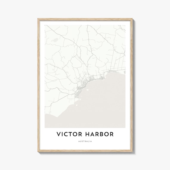 Victor Harbor Australia Coastal City Map Minimalist Line Art Poster