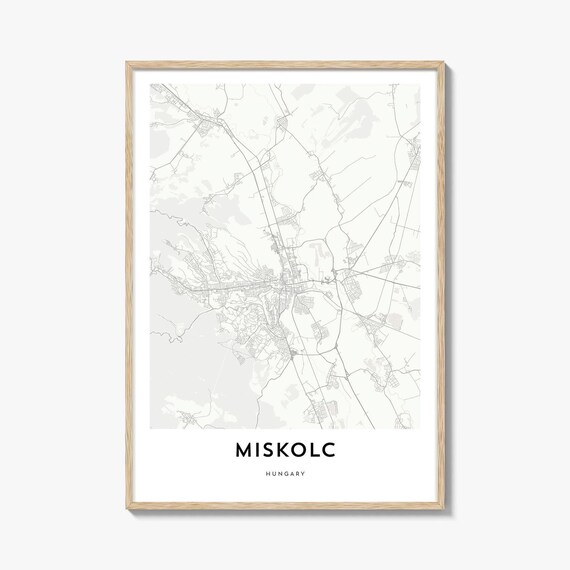 Miskolc Hungary Minimalist City Map Street Art Travel Wall Print