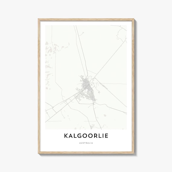 Kalgoorlie Australia Minimalist Desert Town Map Travel Wall Poster