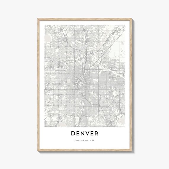 Denver Colorado USA Modern City Map Minimalist Street Plan Poster