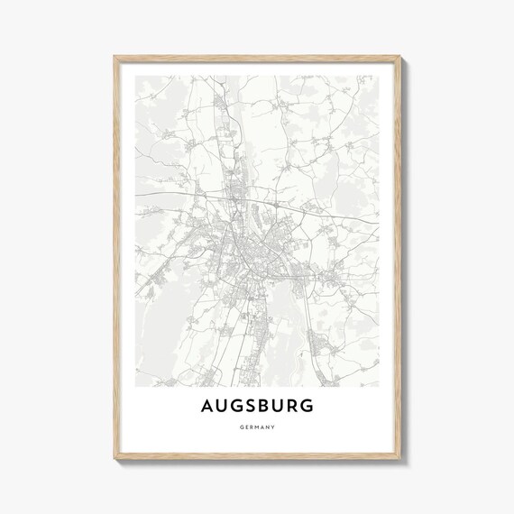 Augsburg Germany Minimalist City Map Poster Gift Home Office Decor