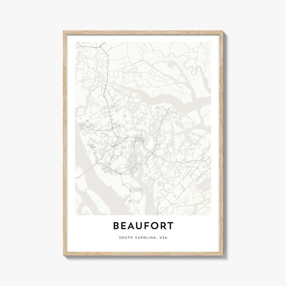 Beaufort South Carolina Minimalist City Street Map Line Art Poster