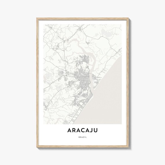 Aracaju Brazil Minimalist Coastal City Street Map Modern Poster