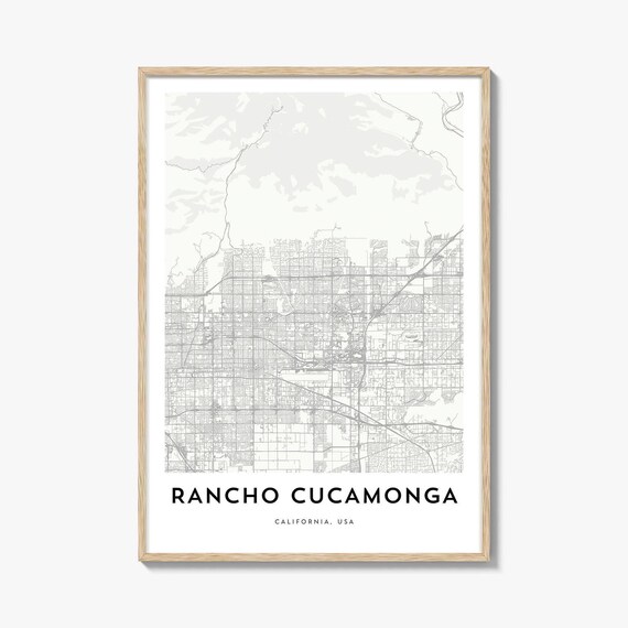 Rancho Cucamonga California Minimalist City Map Art Decor Poster