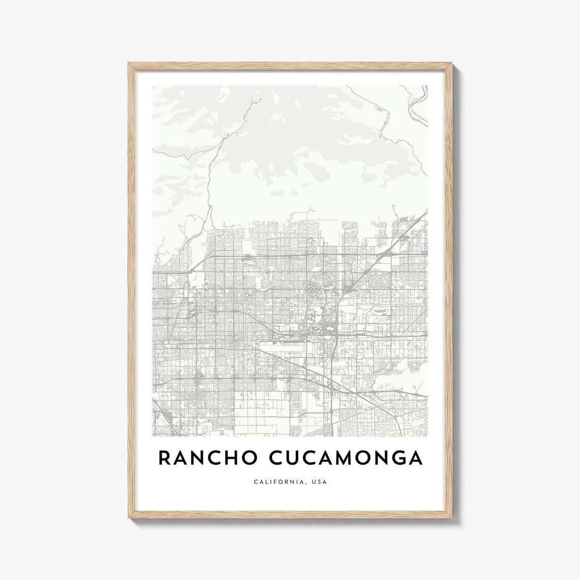 Rancho Cucamonga California Minimalist City Map Art Decor Poster
