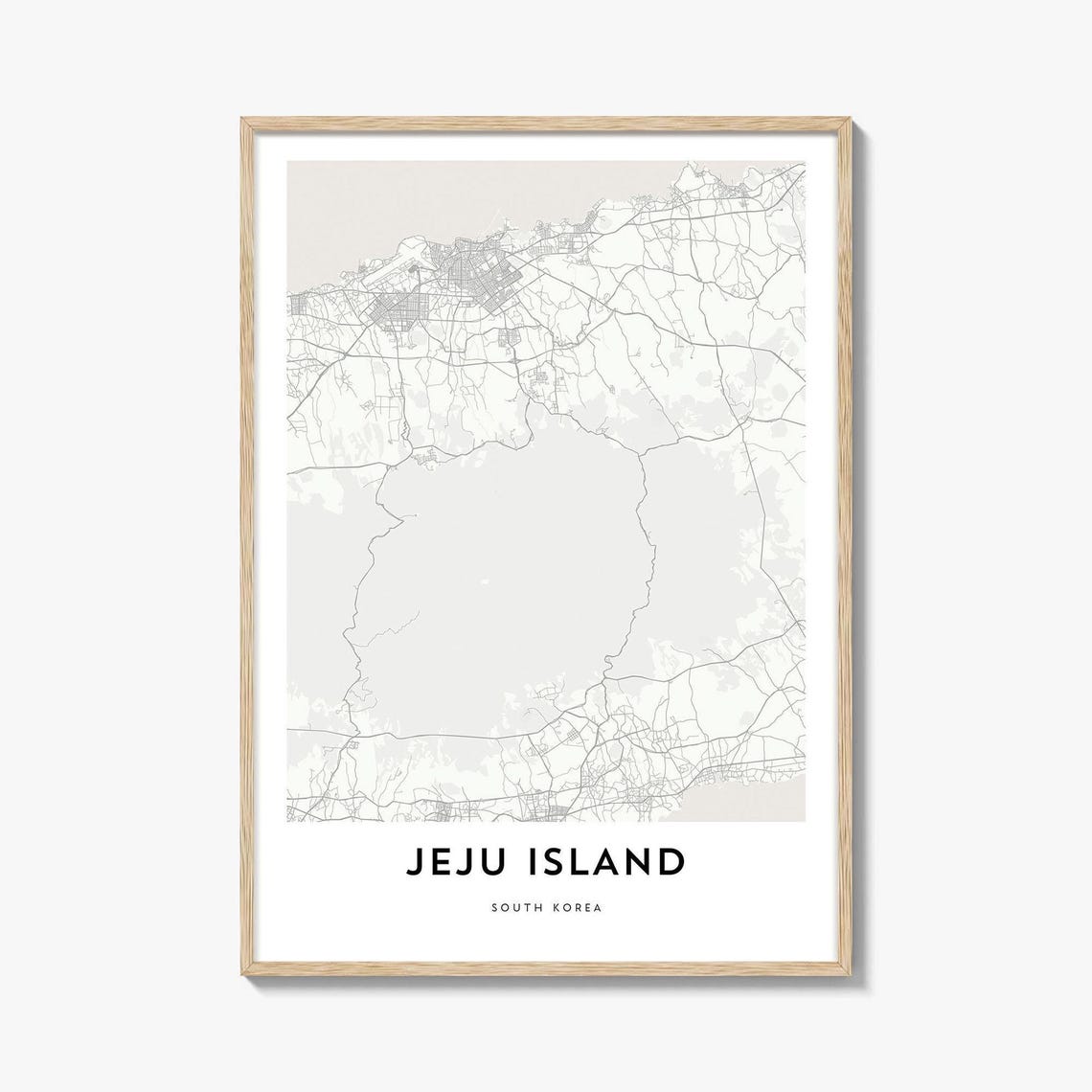 Jeju Island South Korea Volcanic Island Minimalist Map Wall Art