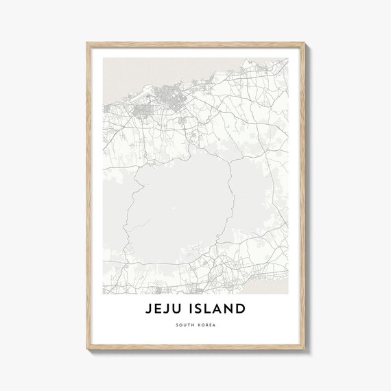 Jeju Island South Korea Volcanic Island Minimalist Map Wall Art