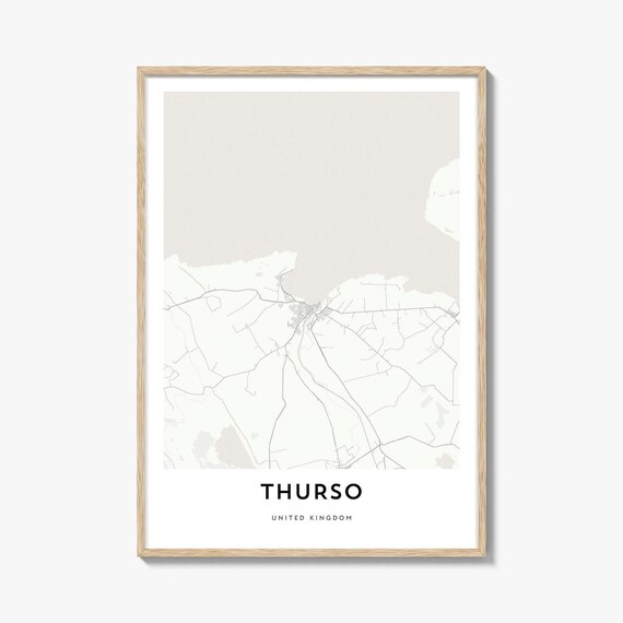 Thurso Scotland UK Far North Coast Minimalist Street Map Poster
