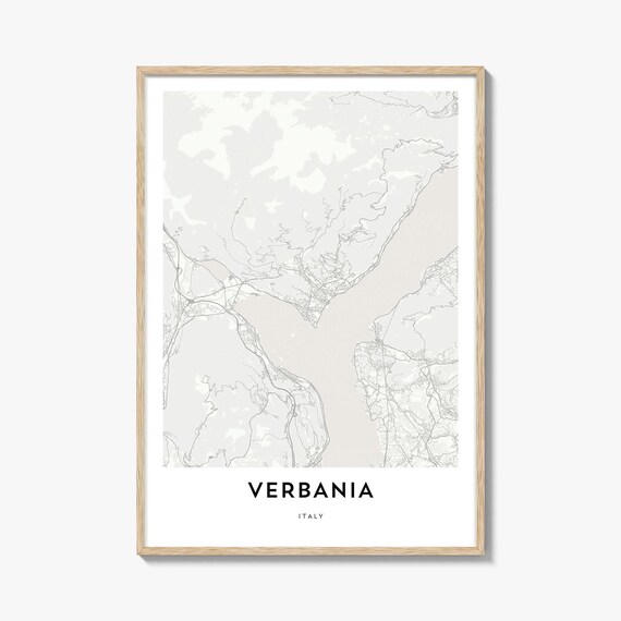 Verbania Italy Lake Maggiore Elegant City Street Map Line Art Print