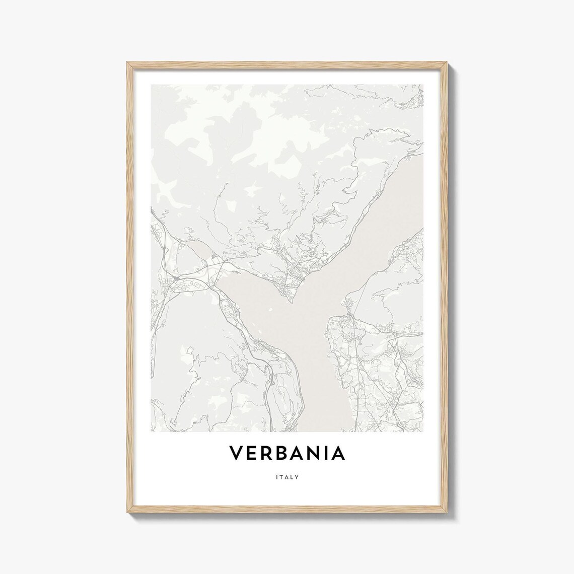 Verbania Italy Lake Maggiore Elegant City Street Map Line Art Print