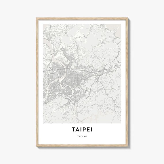 Taipei Taiwan City Map Minimalist Line Art Poster for Home Office
