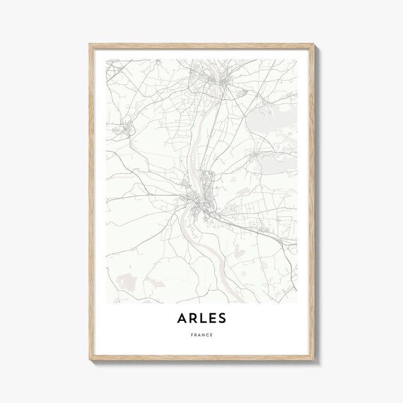 Arles France Minimalist City Map Line Art Gift Home Office Poster