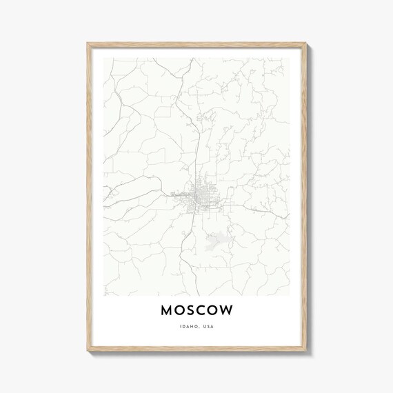 Moscow Idaho Minimalist Street Map Palouse College Town Art Poster