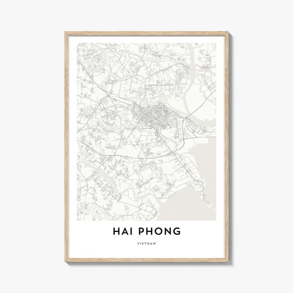 Hai Phong Vietnam Minimalist City Map Line Art Wall Decor Poster
