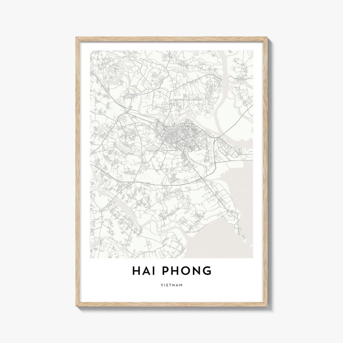Hai Phong Vietnam Minimalist City Map Line Art Wall Decor Poster