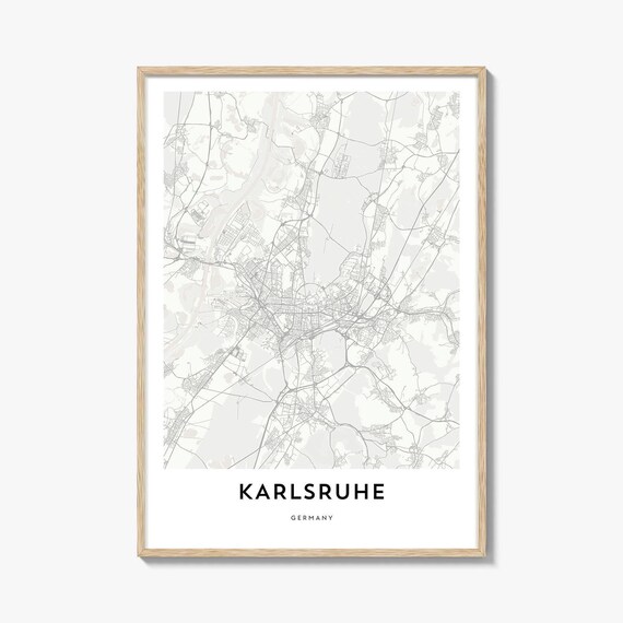 Karlsruhe Germany Minimalist City Street Map Art Gift Poster