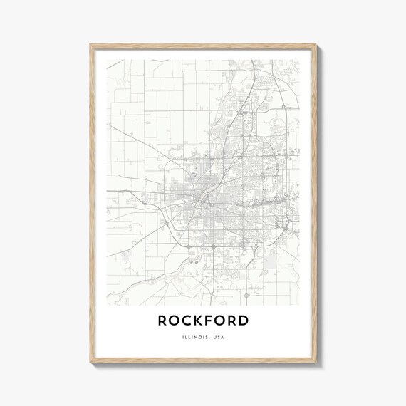 Rockford Illinois USA City Street Map Minimalist Modern Poster