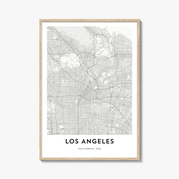 Los Angeles California Minimalist City Street Map Decor Poster