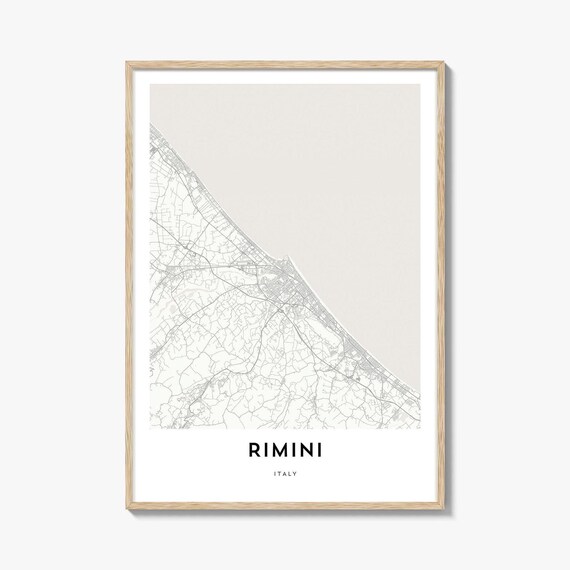 Rimini Italy Adriatic Coast Minimalist City Street Map Poster