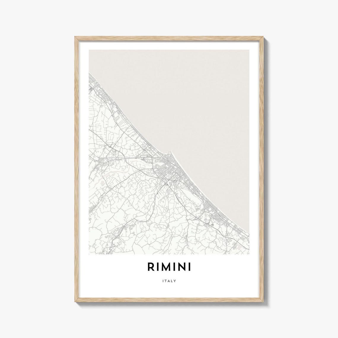 Rimini Italy Adriatic Coast Minimalist City Street Map Poster