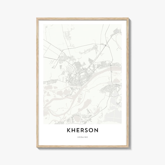 Kherson Ukraine Minimalist Line Style City Map Decor Art Poster