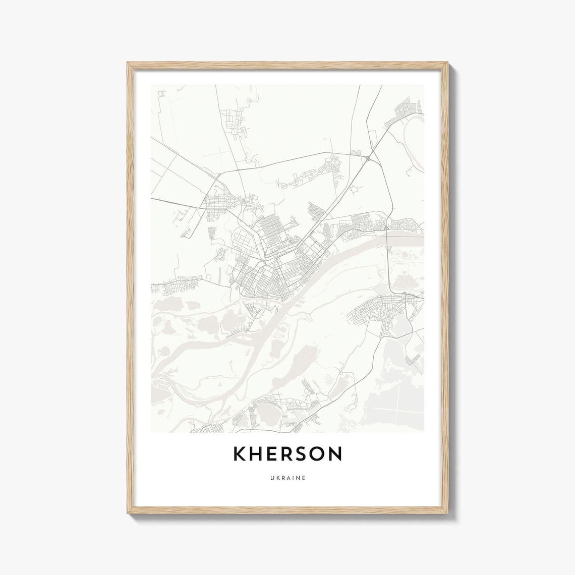 Kherson Ukraine Minimalist Line Style City Map Decor Art Poster