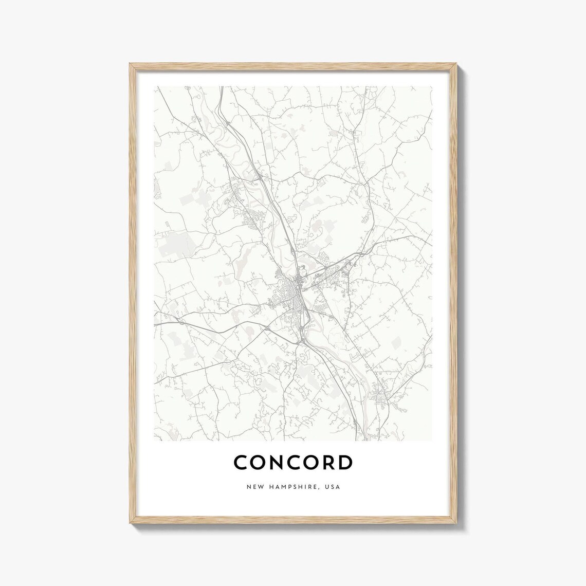 Concord New Hampshire Minimal City Street Map Line Art Poster