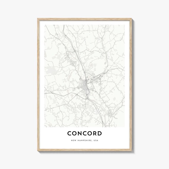 Concord New Hampshire Minimal City Street Map Line Art Poster