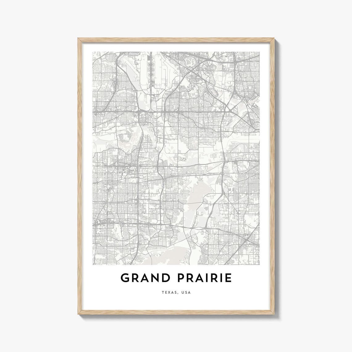 Grand Prairie Texas USA Minimalist City Map Modern Decor Poster