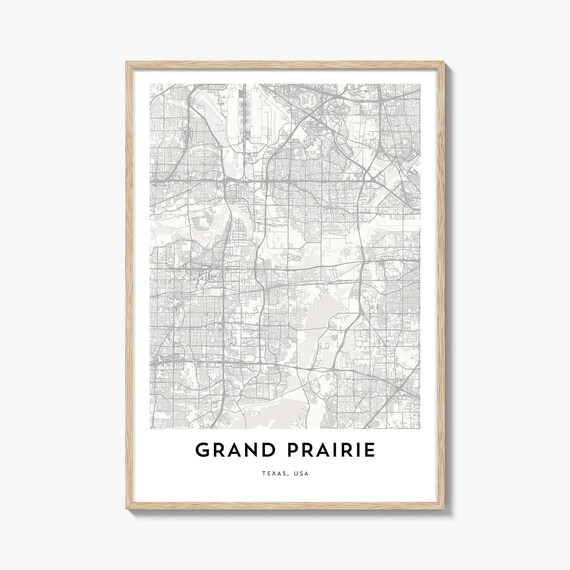 Grand Prairie Texas USA Minimalist City Map Modern Decor Poster